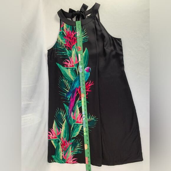 Tommy Bahama Tropical Print Black‎ Mini Dress Paradiso Parrots Women’s Size S - Picture 10 of 16